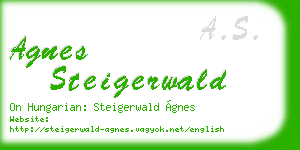 agnes steigerwald business card