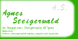 agnes steigerwald business card